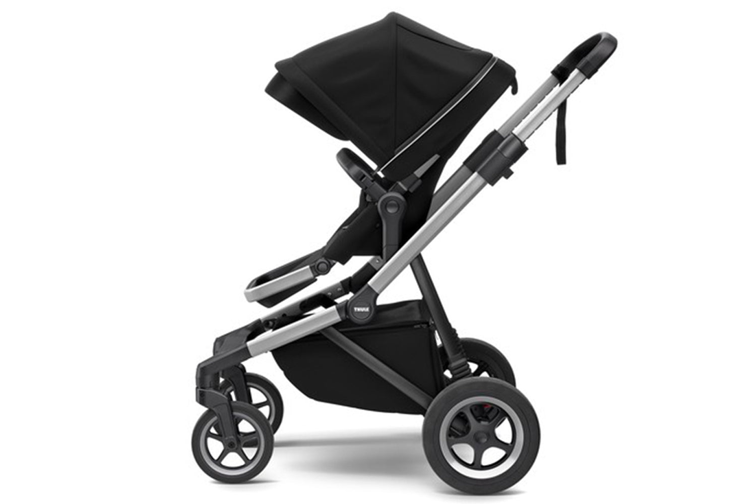 Carucior Thule SLEEK Cadru Gri si Copertina Midnight Black