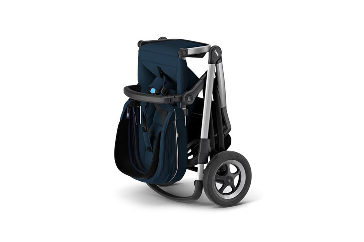 Carucior Thule SLEEK Cadru Gri si Copertina Navy Blue