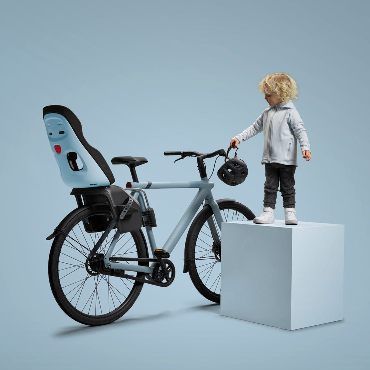 Scaun pentru copii, cu montare pe bicicleta in spate - Thule Yepp Nexxt 2 Maxi Frame mounted, Aquamarine Blue