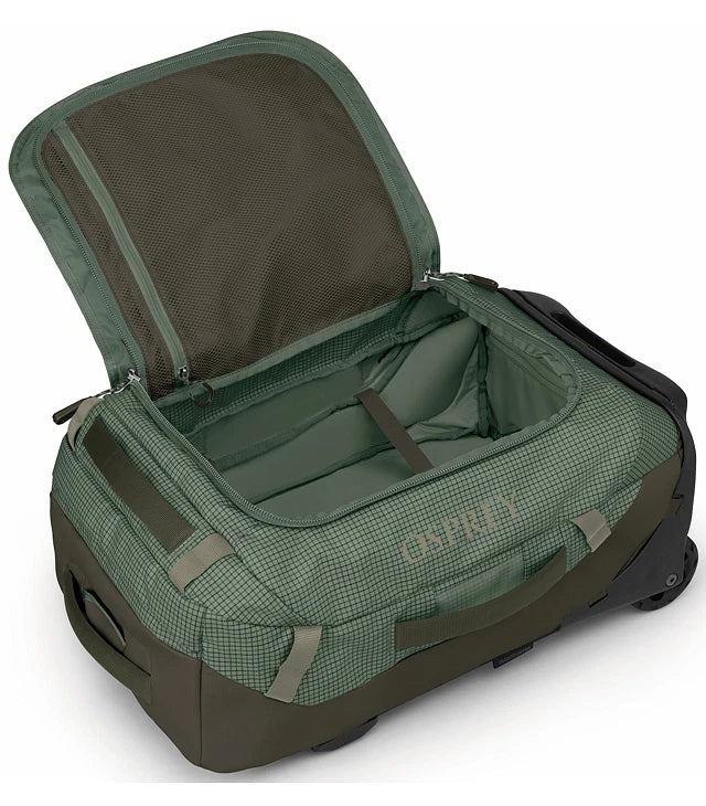 Geantă Voiaj cu Roți Osprey Transporter 40L Verde – Bagaj de Mână (Carry-On) Impermeabil