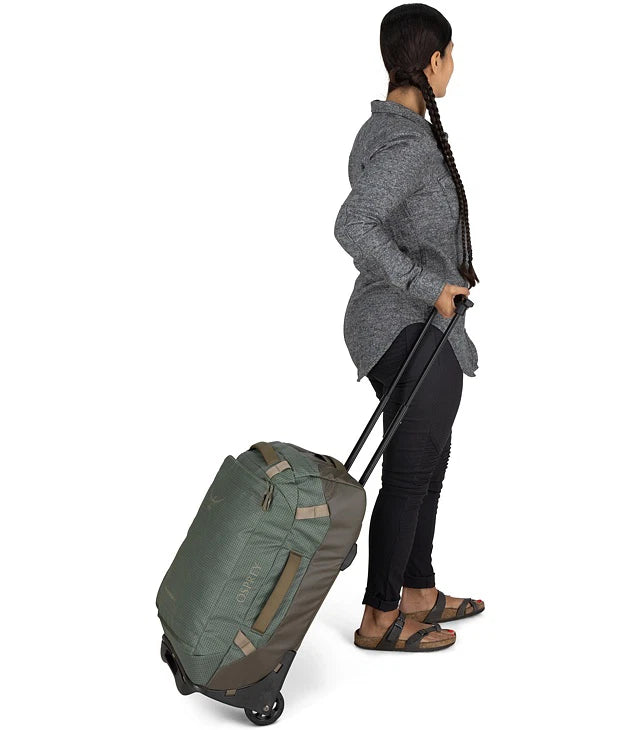 Geantă Voiaj cu Roți Osprey Transporter 40L Verde – Bagaj de Mână (Carry-On) Impermeabil