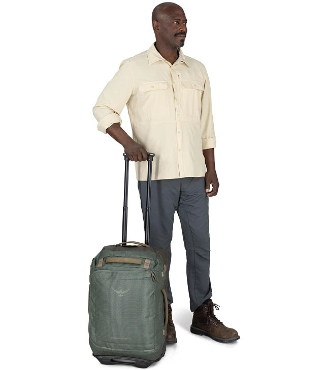 Geantă Voiaj cu Roți Osprey Transporter 40L Verde – Bagaj de Mână (Carry-On) Impermeabil