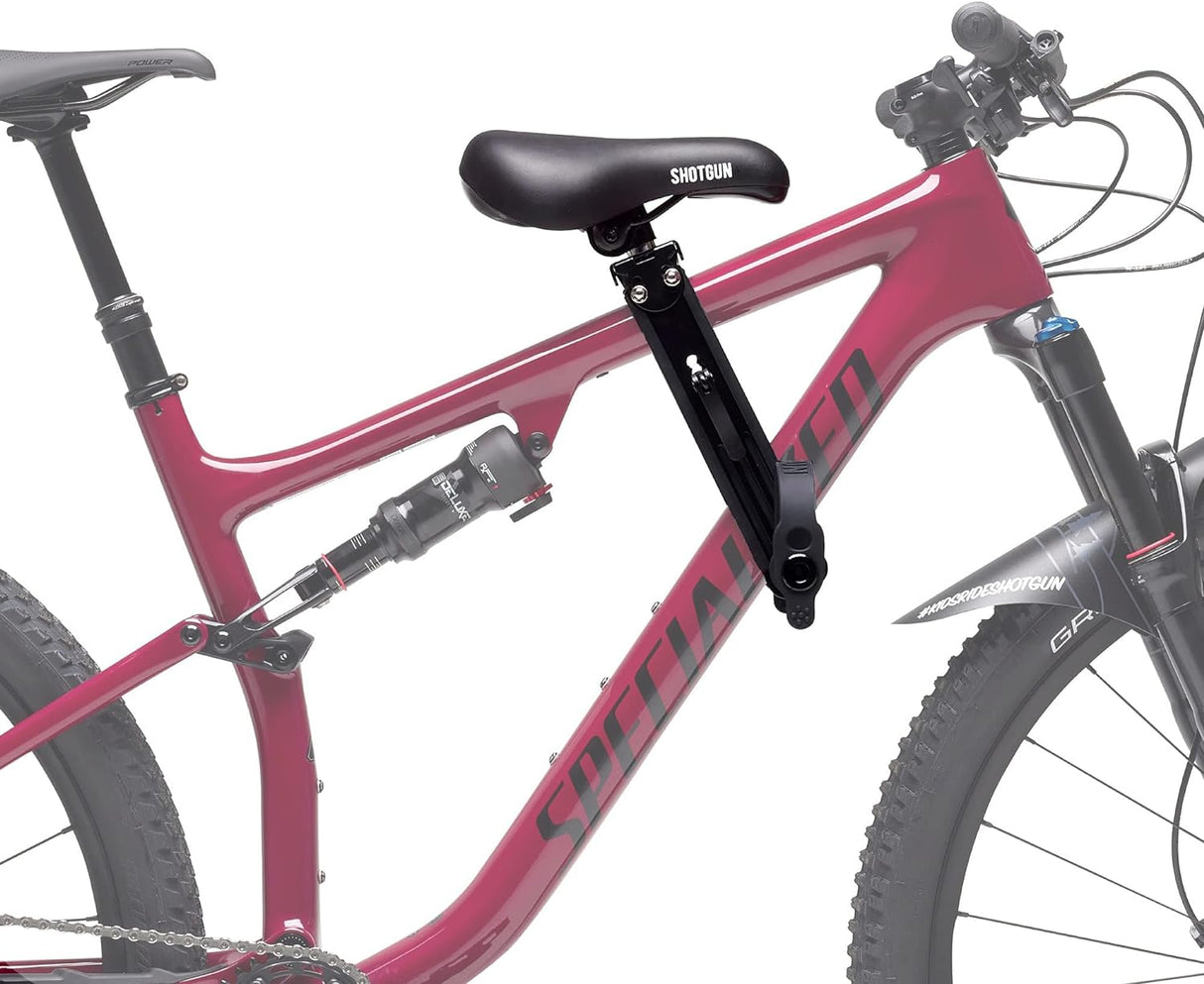 Parinte si copil pe bicicleta cu scaun frontal