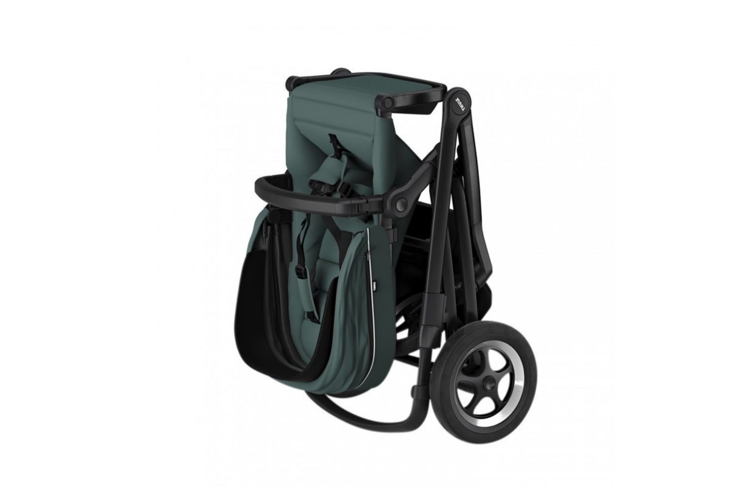 Carucior Thule SLEEK Cadru Negru si Copertina Mallard Green