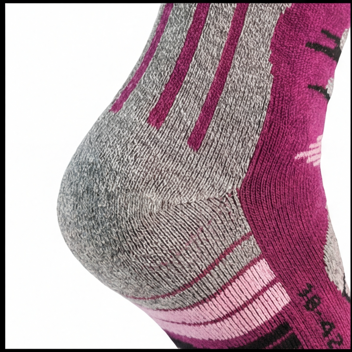 Sosete Schi/Snowboard Premium Lână Merinos. Compresie Gradată, Amortizare Șocuri, Anti-Miros. visiniu .Marime M (35 - 38)