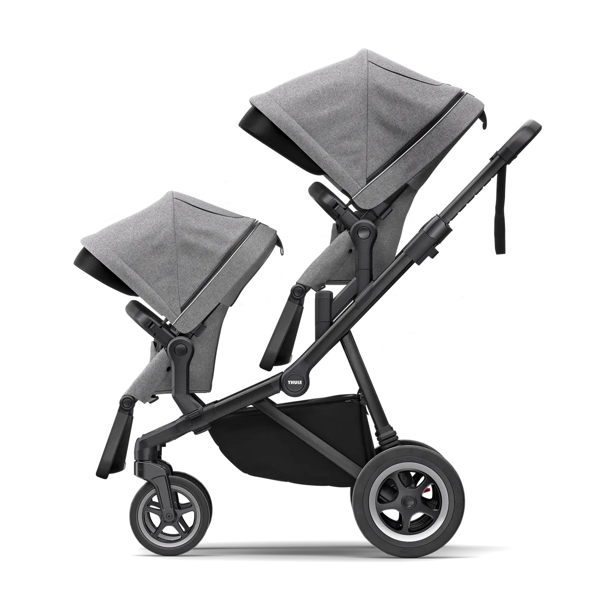 Carucior Thule SLEEK Cadru Negru si Copertina Gray Melange