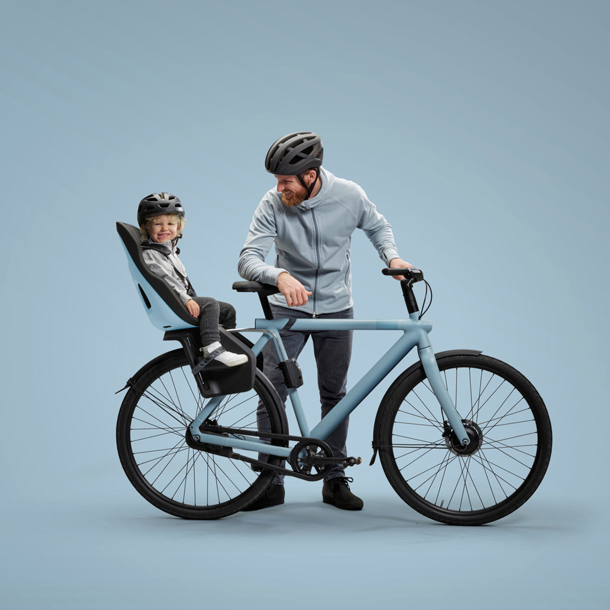 Scaun pentru copii, cu montare pe bicicleta in spate - Thule Yepp Nexxt 2 Maxi Frame mounted, Aquamarine Blue