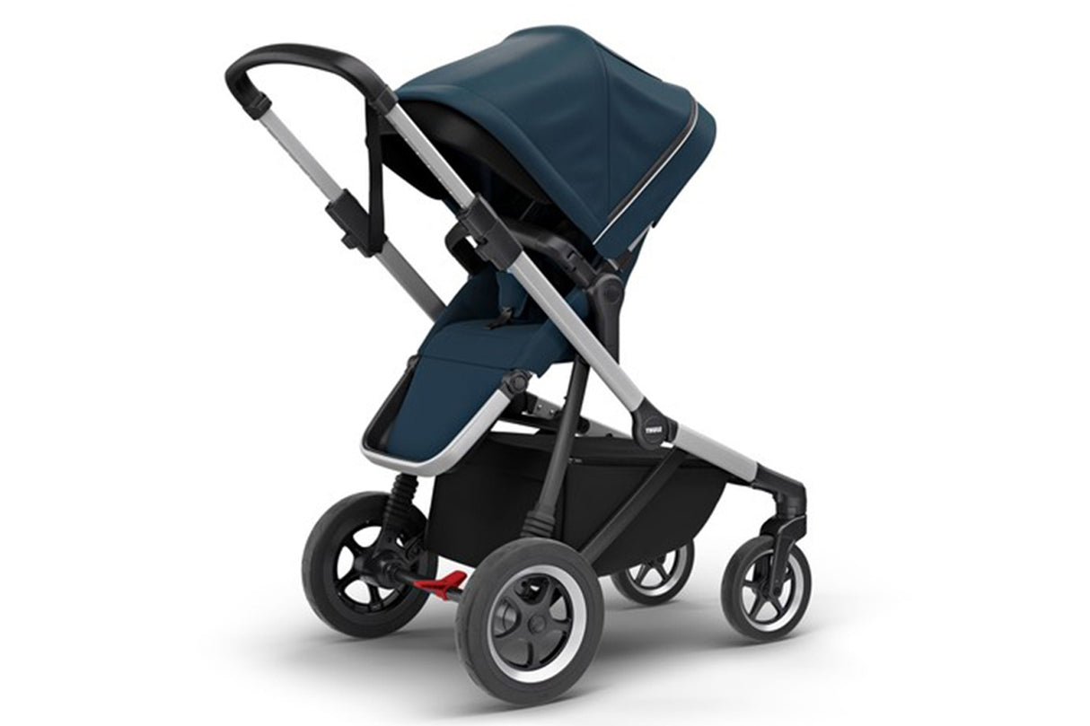 Carucior Thule SLEEK Cadru Gri si Copertina Navy Blue