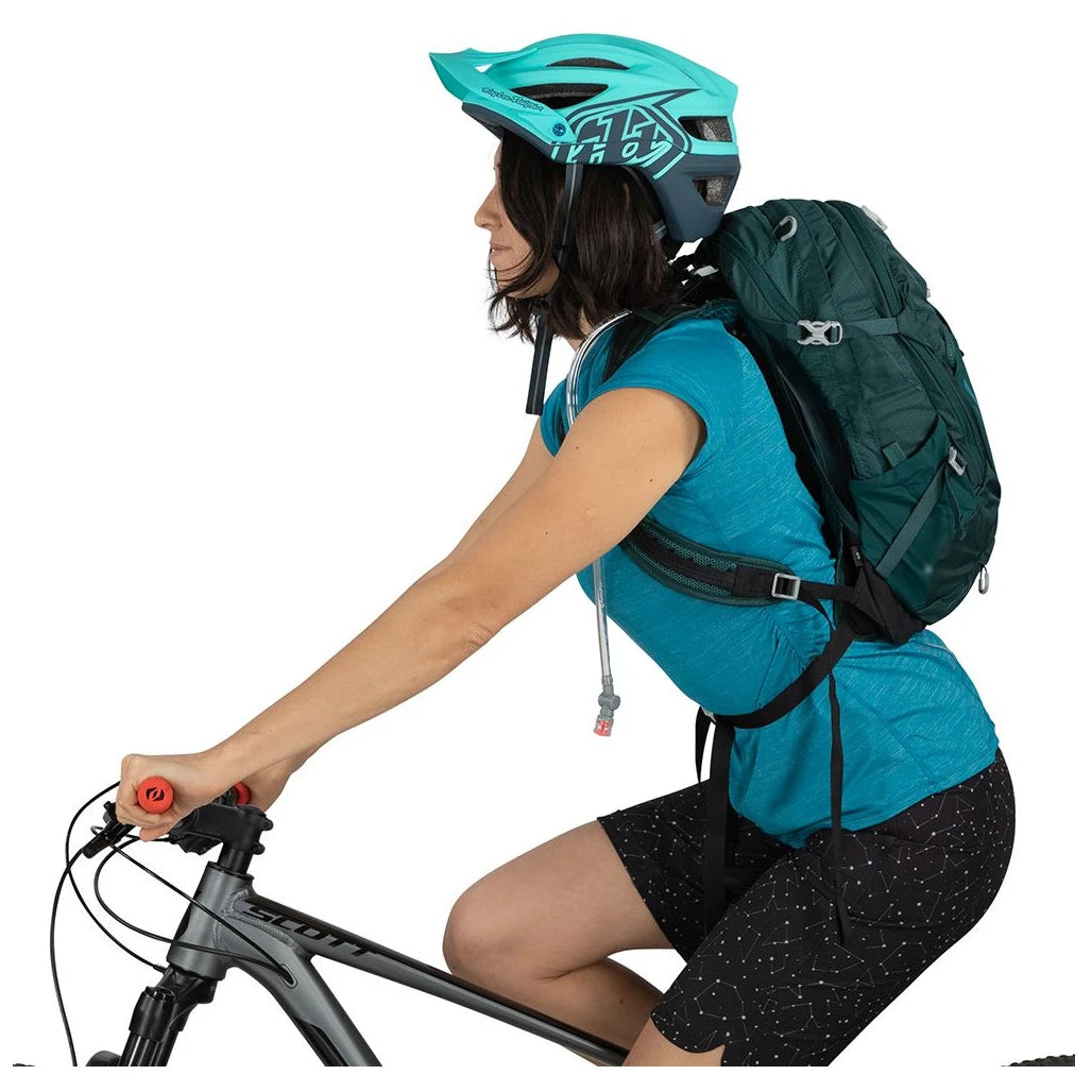 Rucsac Ciclism Damă Osprey Sylva 12 Verde – MTB, Ventilație AirSpeed & Husă Ploaie