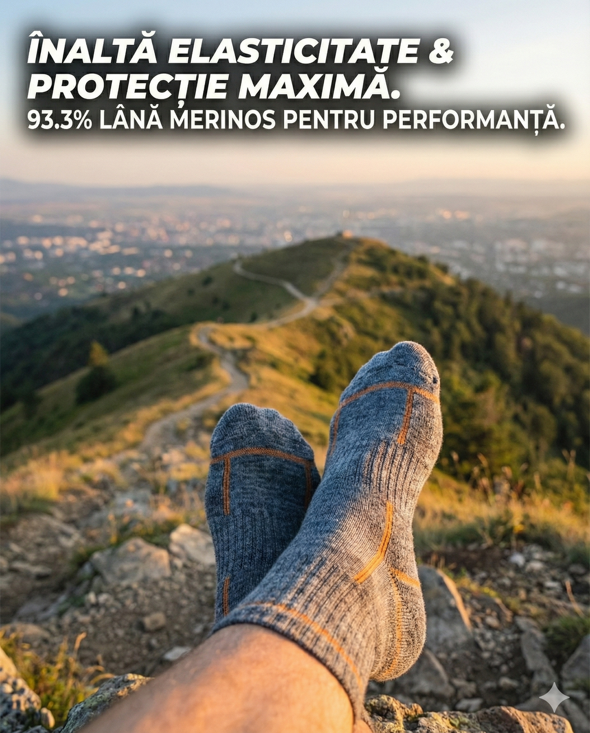 Sosete tehnice de Drumeție Lână Merinos 93% - Termice, Munte & Outdoor