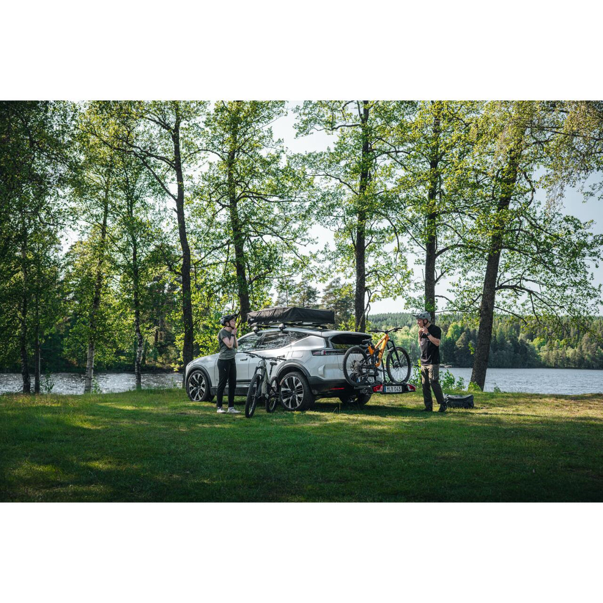 Suport pentru 2 biciclete, Thule VeloSpace 3, cu prindere pe carligul de remorcare