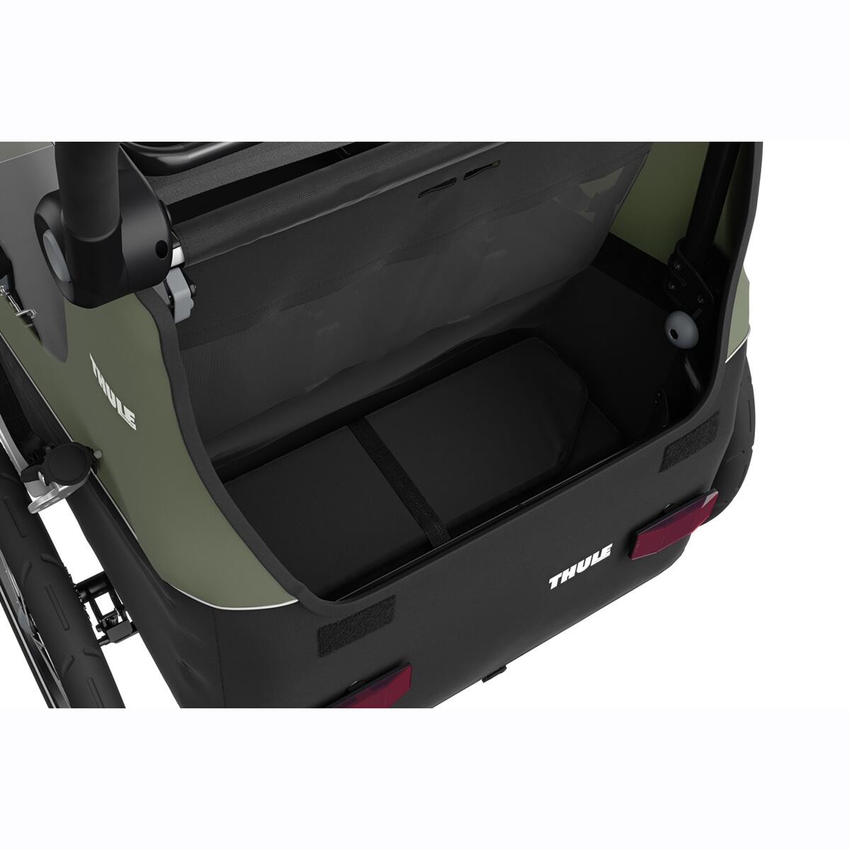 Remorca de bicicleta pentru transport 2 copii Thule Courier Vintage green
