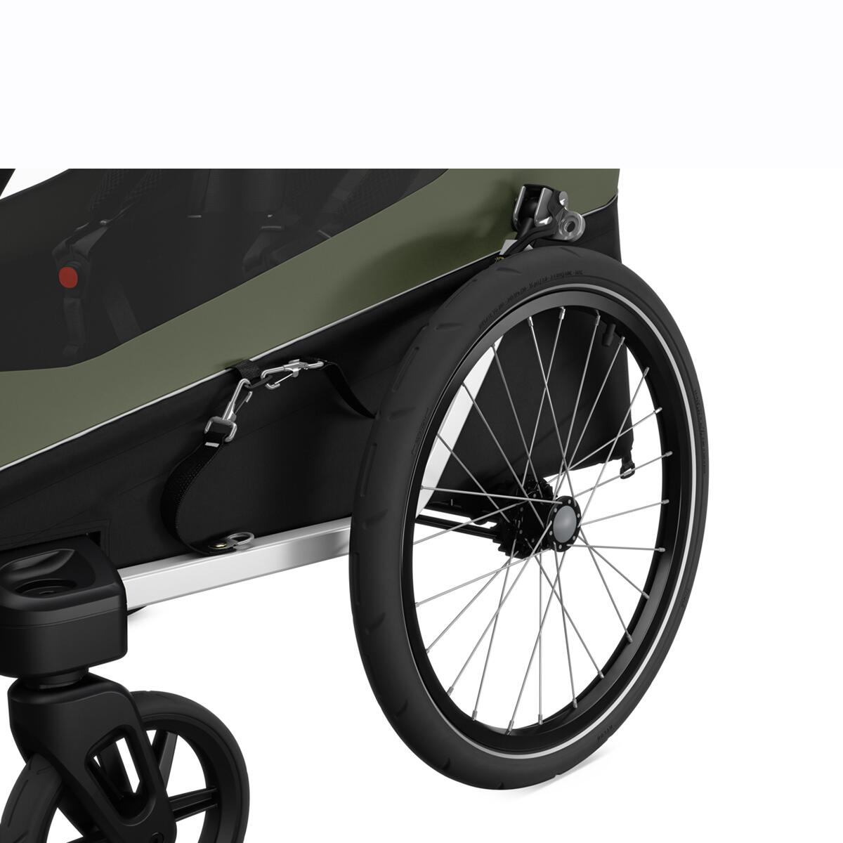 Remorca de bicicleta pentru transport 2 copii Thule Courier Vintage green