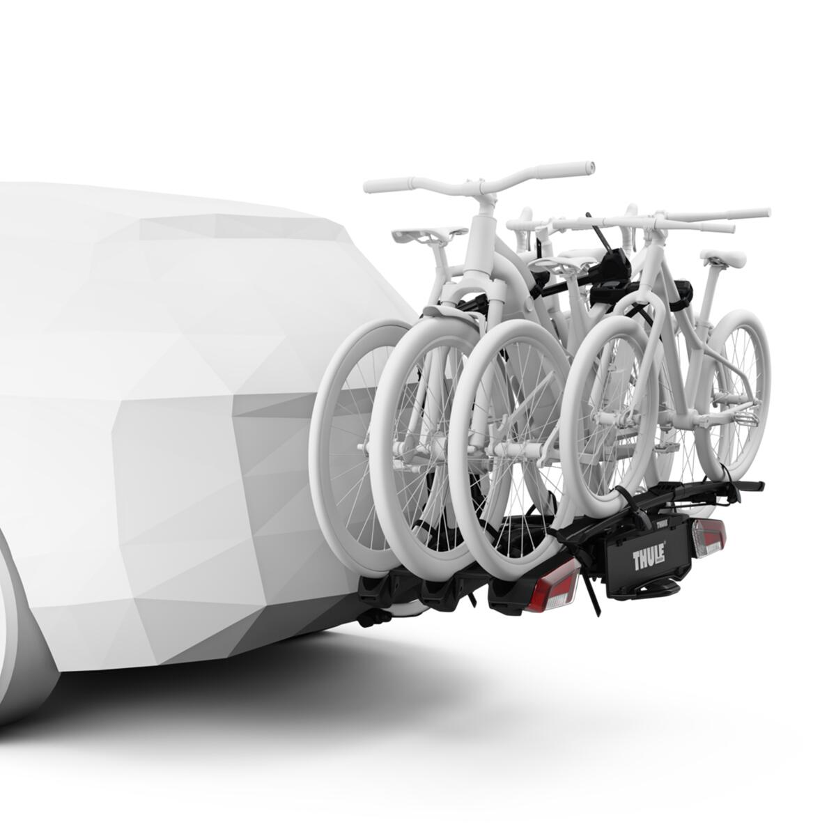Suport pentru 3(4) biciclete, Thule EasyFold 3 cu prindere pe carligul de remorcare, 13 pini + Adaptor pentru cea de-a 4 bicicleta TA944700