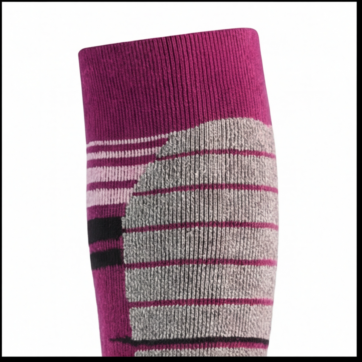 Sosete Schi/Snowboard Premium Lână Merinos. Compresie Gradată, Amortizare Șocuri, Anti-Miros. visiniu .Marime M (35 - 38)