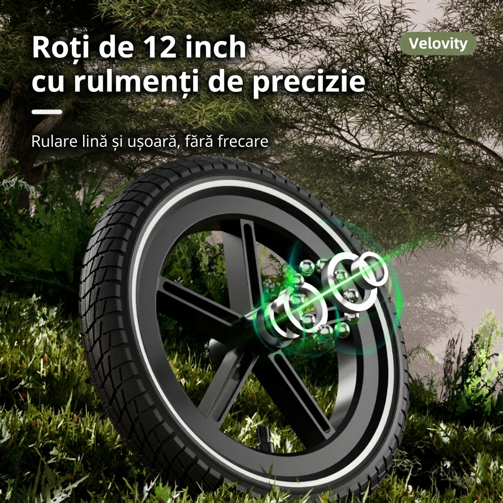 Roți de 12 inch cu rulmenți de precizie pentru rulare lină