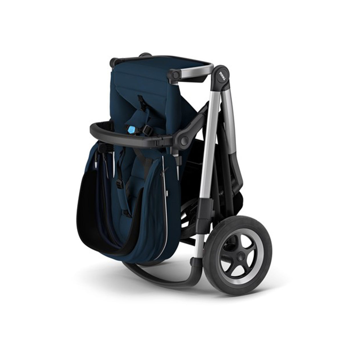 Carucior Thule SLEEK Cadru Gri si Copertina Navy Blue