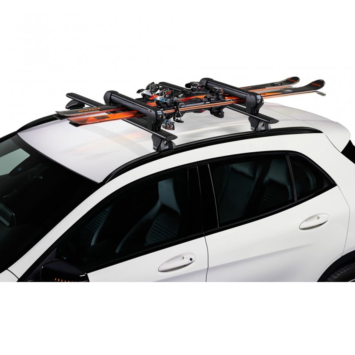 Suport 4 perechi schiuri cu prindere pe bare transversale - Cruz Ski Rack Dark 4