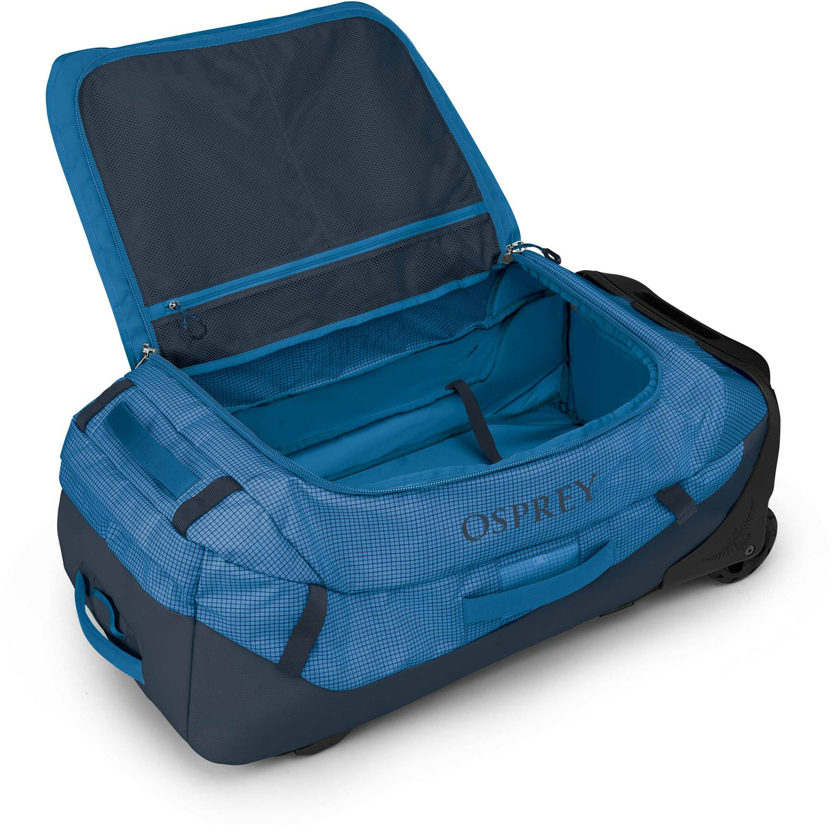 Geantă Voiaj cu Roți Osprey Transporter 90L Albastru – Impermeabilă & Ultra-Spacioasă
