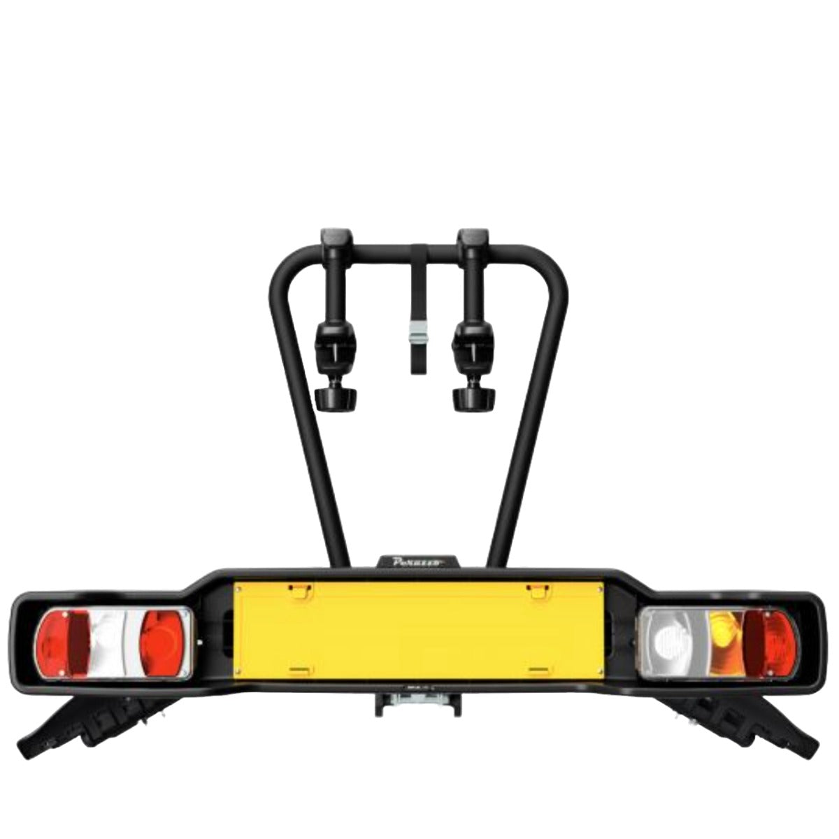 Suport 2 biciclete Peruzzo Siena 668E compatibil cu biciclete electrice cu prindere pe carligul de remorcare, Negru Mat