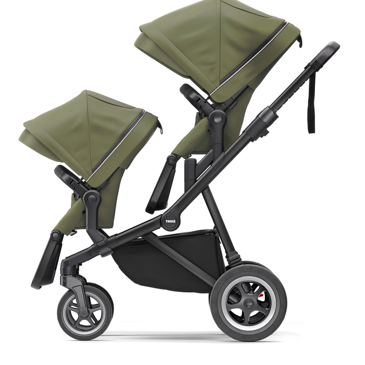 Carucior Thule SLEEK Cadru Negru si Copertina Soft Green (verde kaki)