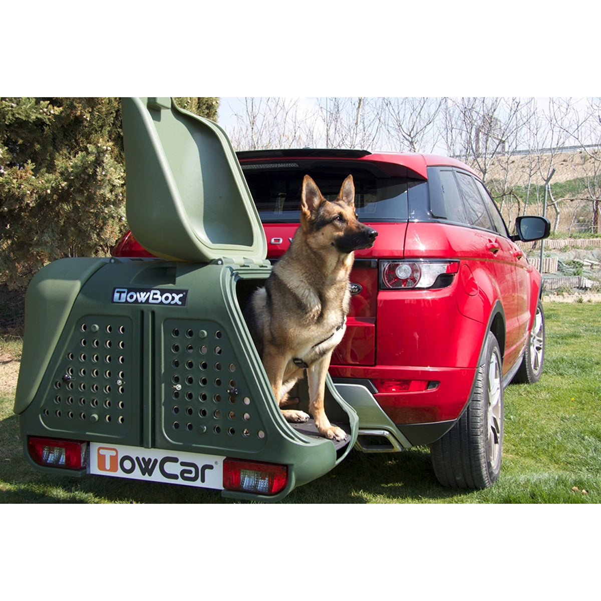 Cutie portbagaj pe carligul de remorcare Towbox V2 DOG Negru