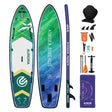 Placă SUP gonflabilă Aurora Borealis verde, set complet cu padelă, pompă și accesorii