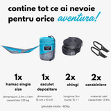 Hamac hikerjoy recycled, albastru cu gri