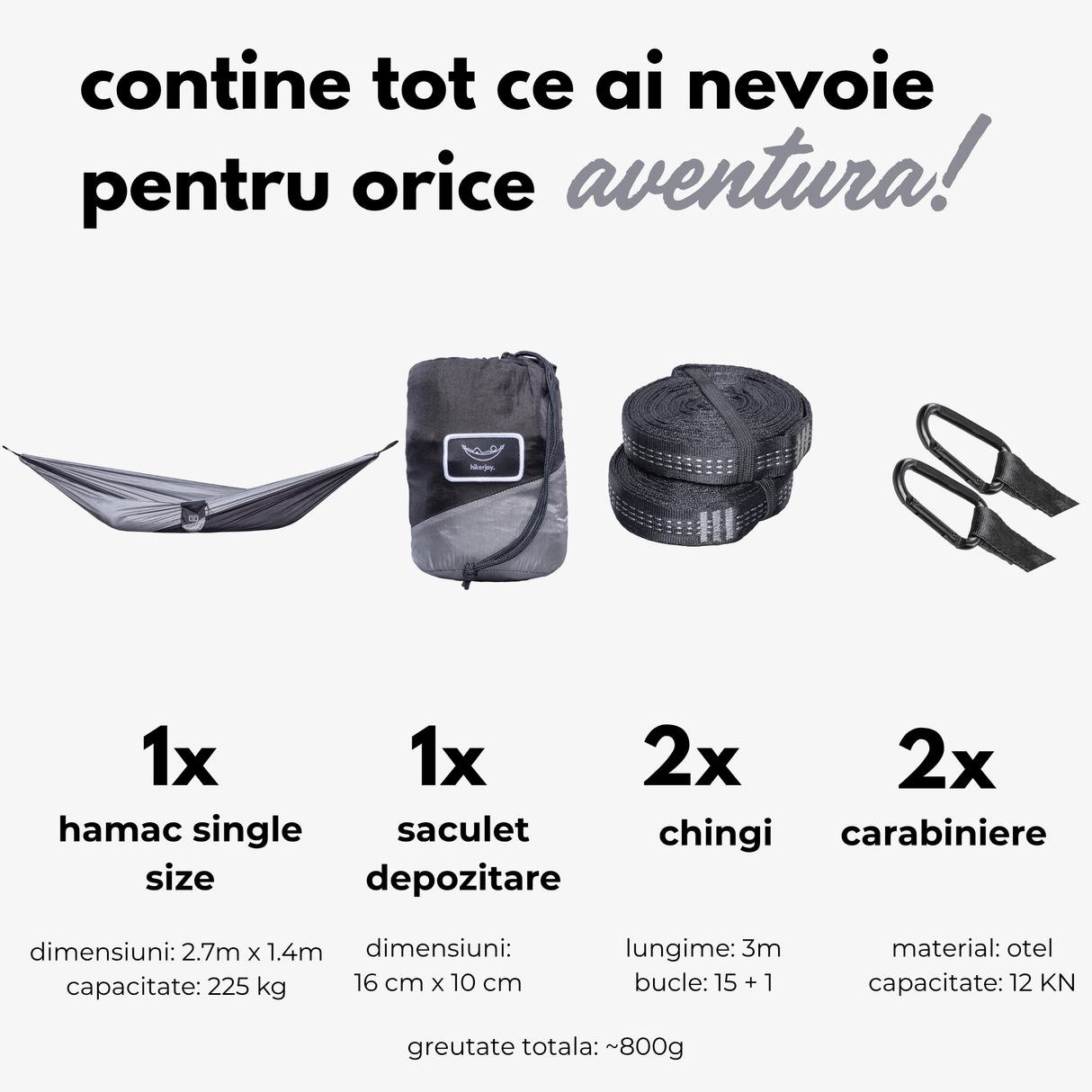Hamac hikerjoy, black&grey