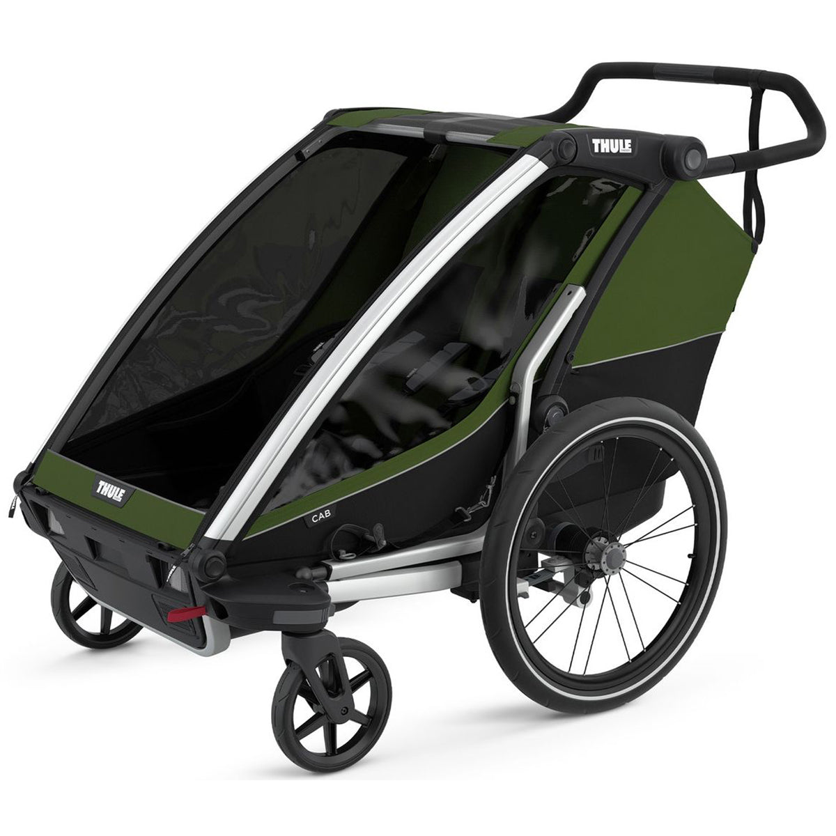Carucior multisport Thule Chariot Cab 2,  Aluminum/Cypress Green