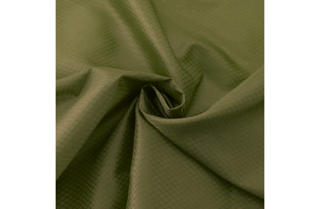Detaliu material ripstop 70D cu textură rombică, verde militar