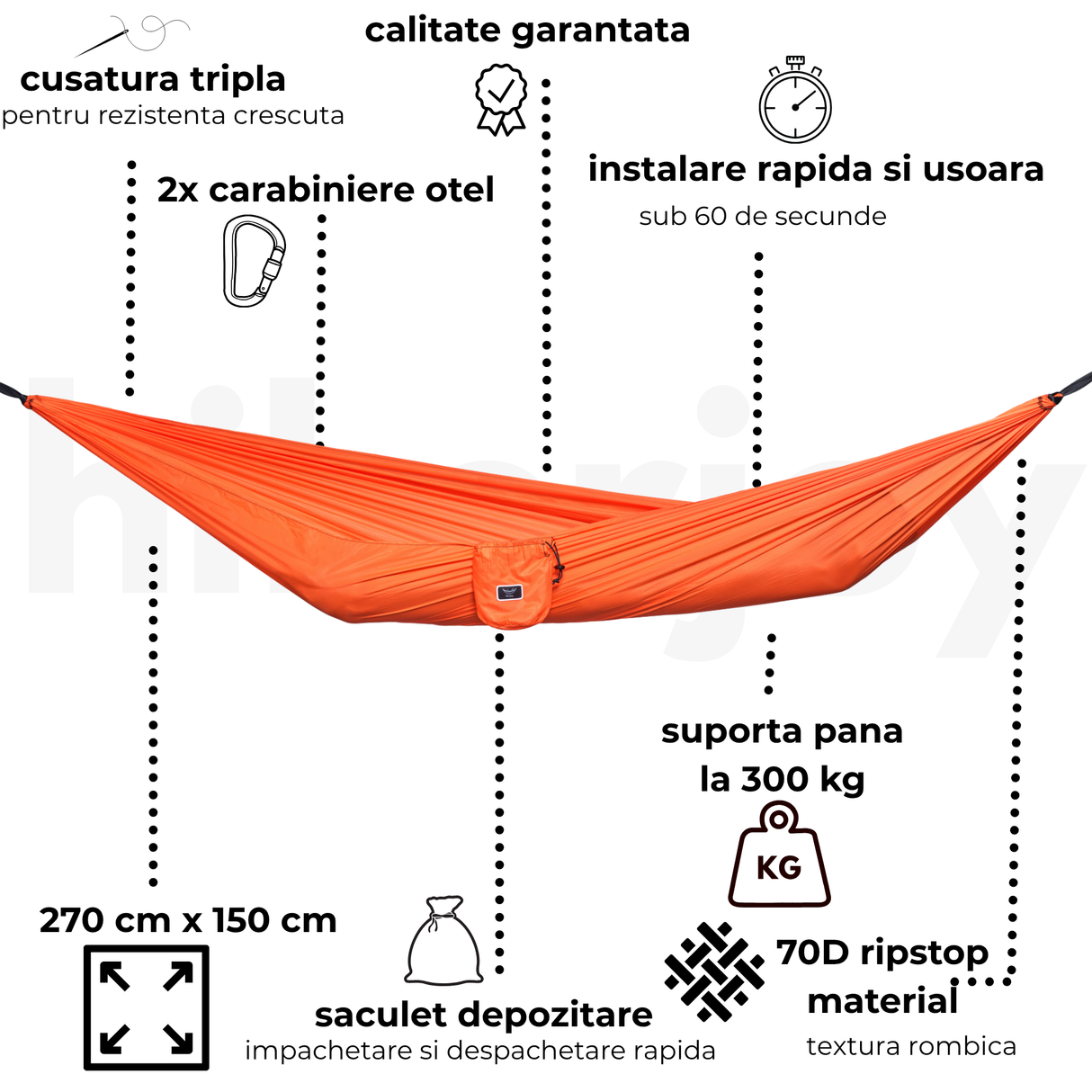 Hamac hikerjoy PRO, portocaliu