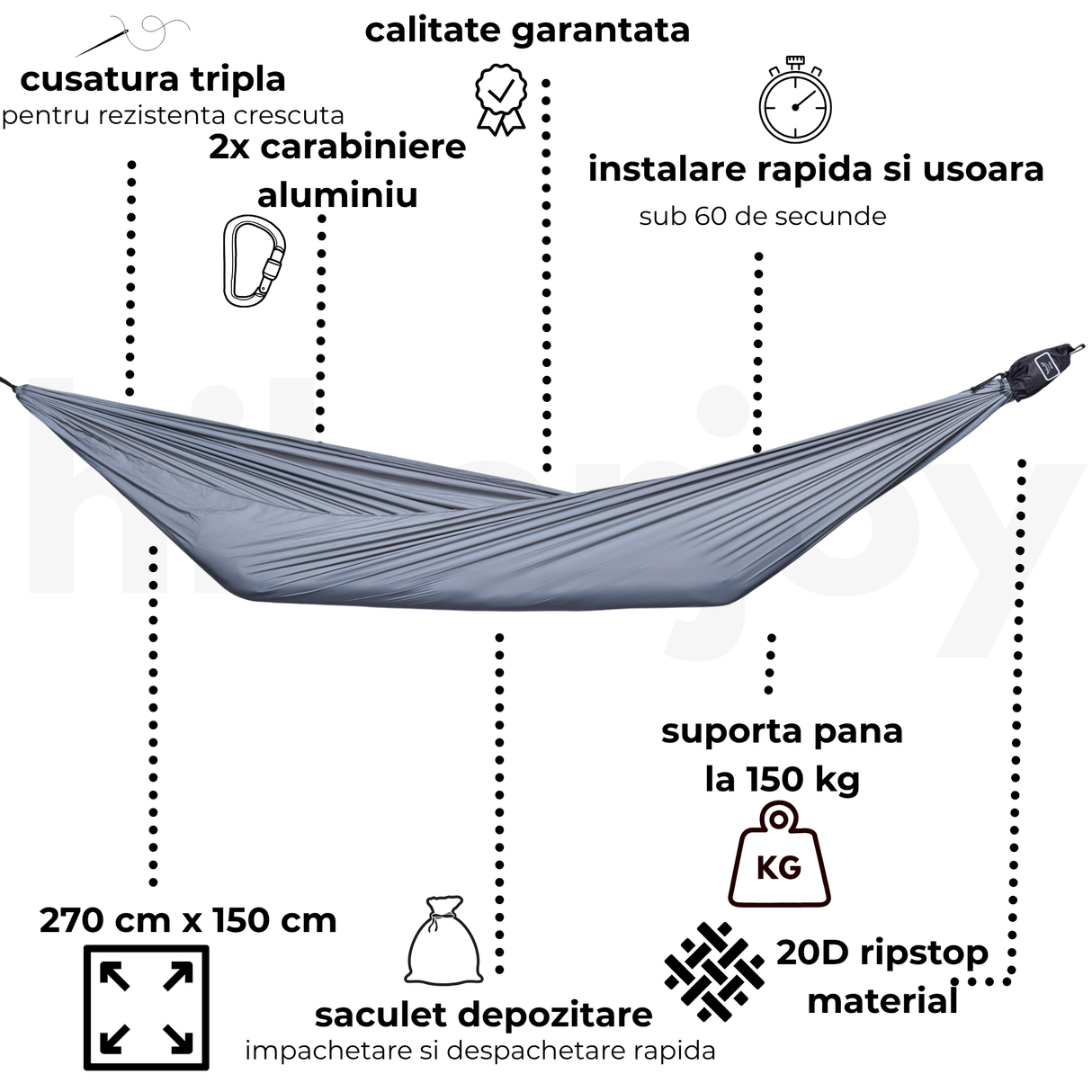 Hamac hikerjoy ultra light, gri