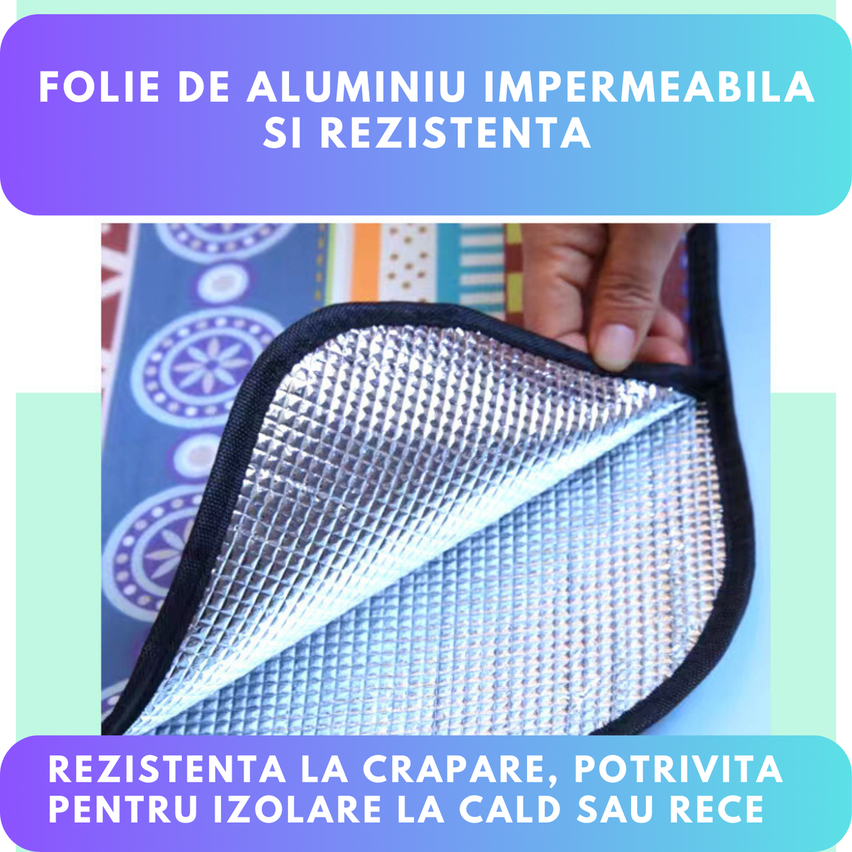 Patura de Camping si Picnic Impermeabila 200x200 cm