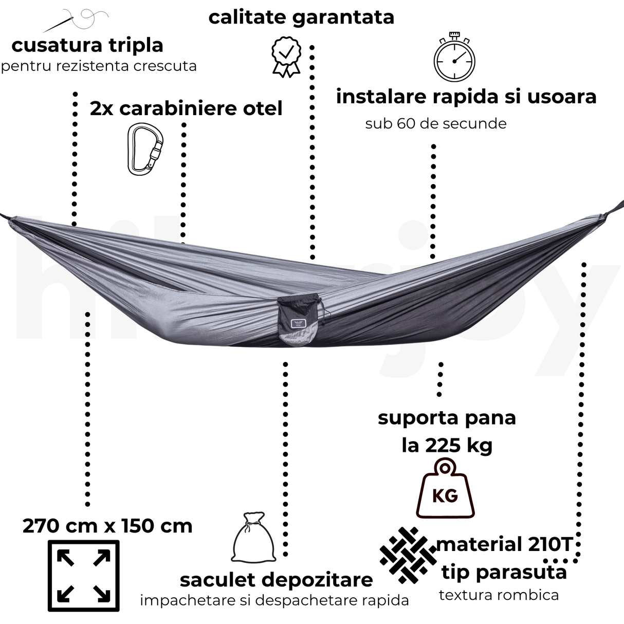 Hamac hikerjoy, black&grey