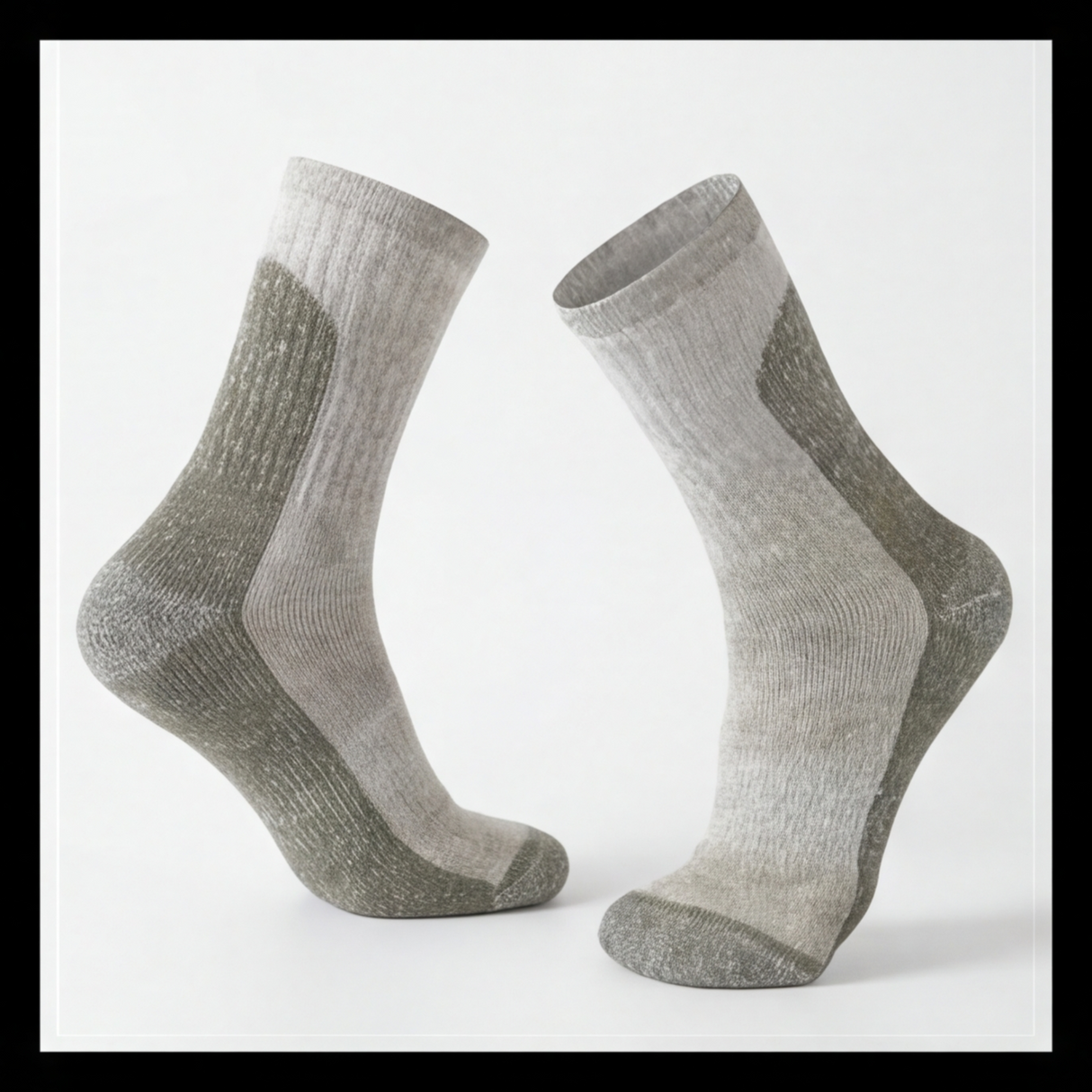 Sosete Hiking din Lana Merino 74.4% – Termoreglare Naturala, Respirabile, Anti-Miros, Intarite cu Nylon, Unisex, Verde,maime L (39 - 43)