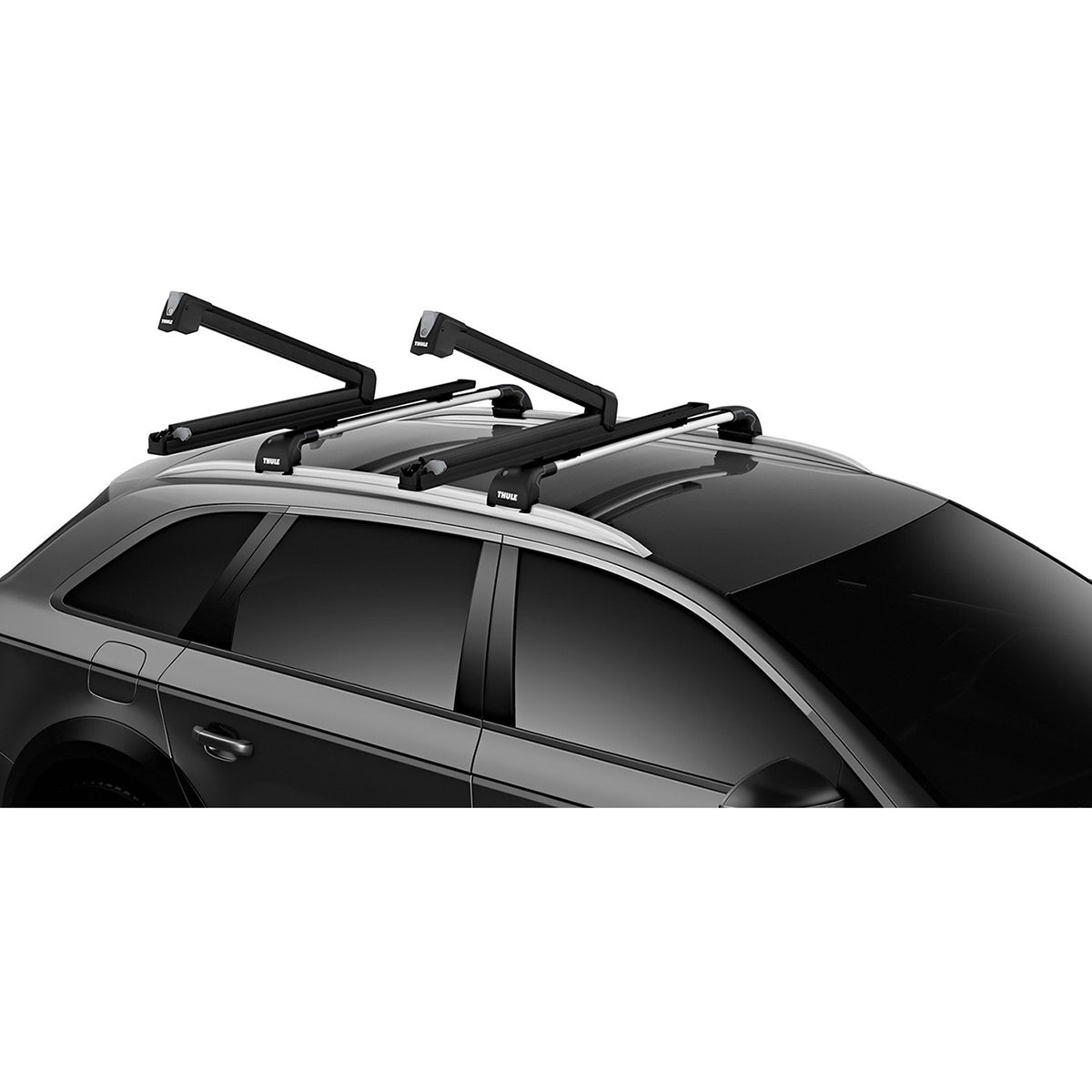 Suport 5 perechi schiuri Thule SnowPack Extender 7325 Negru cu prindere pe bare transversale aluminiu cu profil T