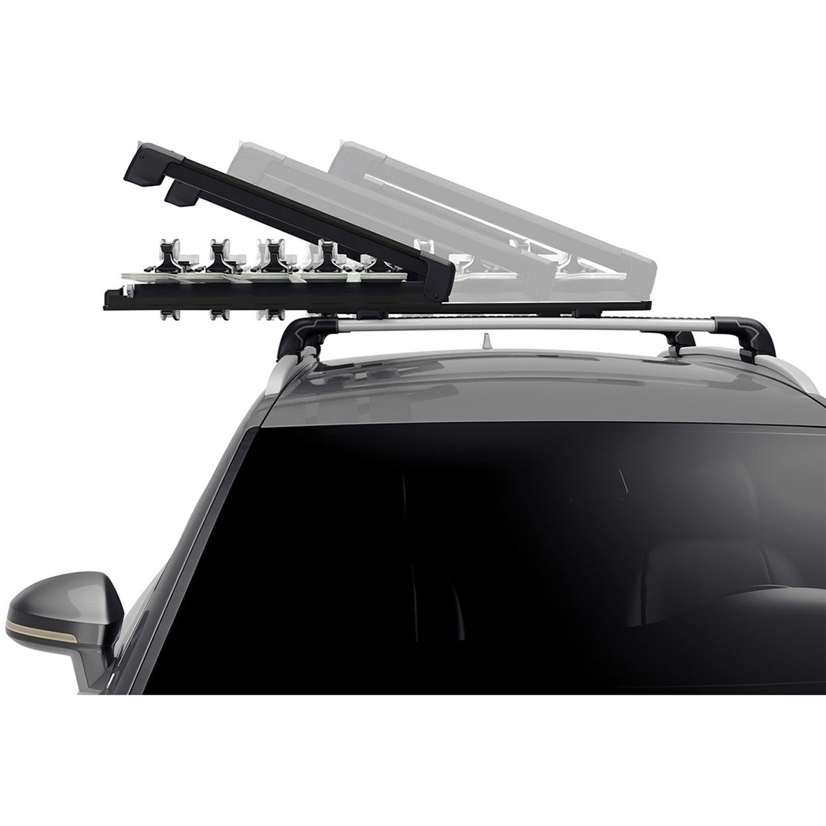 Suport 5 perechi schiuri Thule SnowPack Extender 7325 Negru cu prindere pe bare transversale aluminiu cu profil T