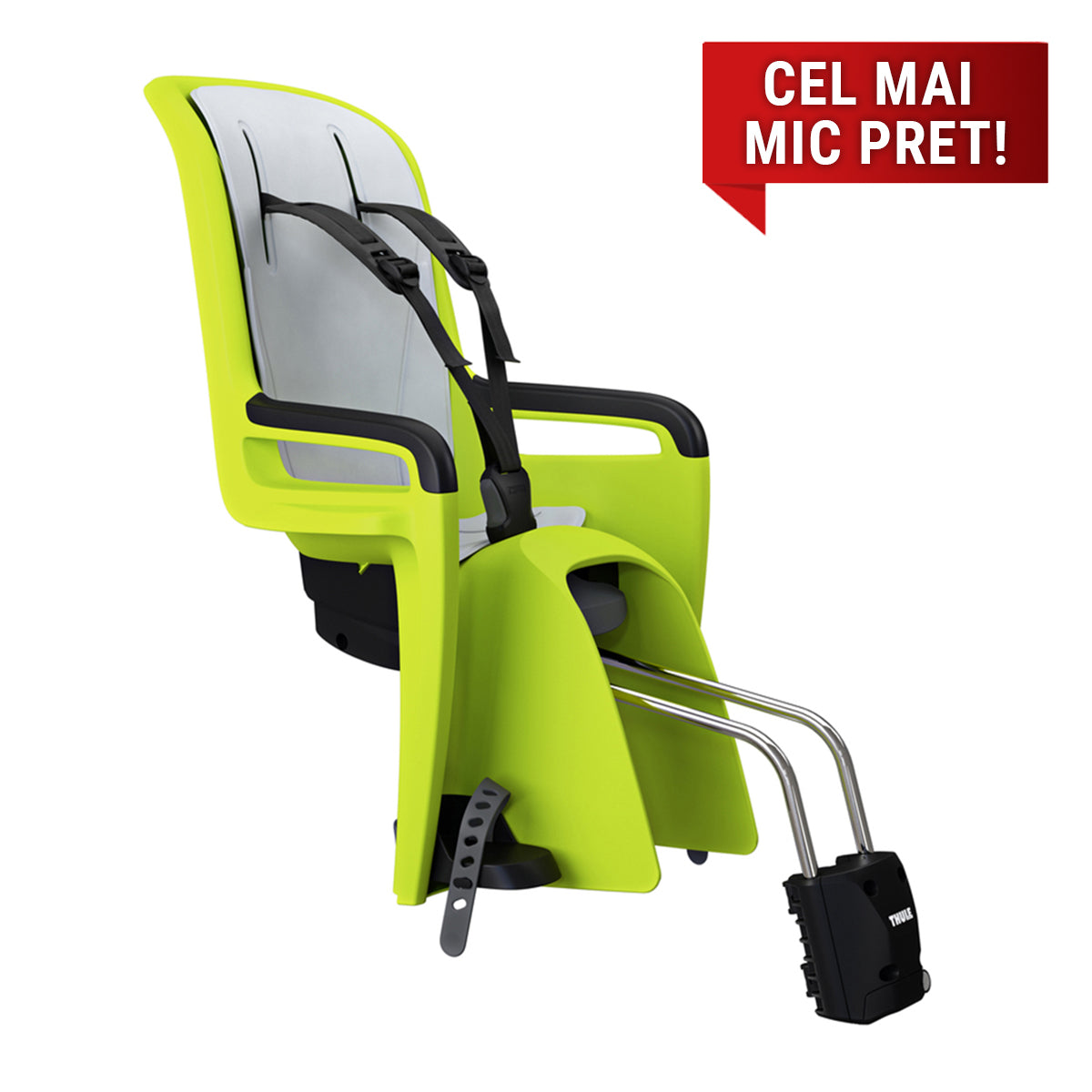 Scaun pentru copii, Thule RideAlong2 Zen Lime Green, cu montare pe bicicleta in spate
