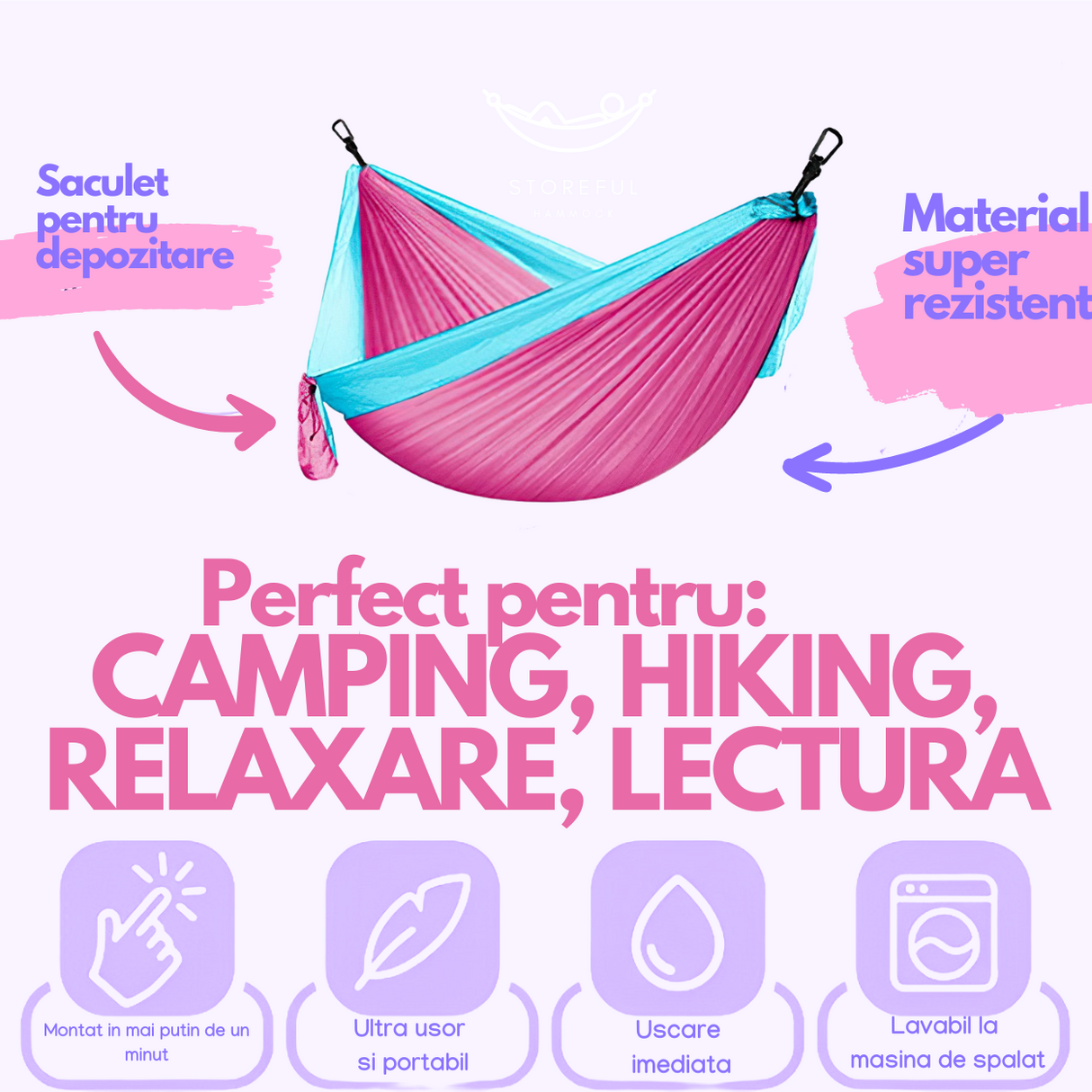 Hamac hikerjoy, pink sky blue