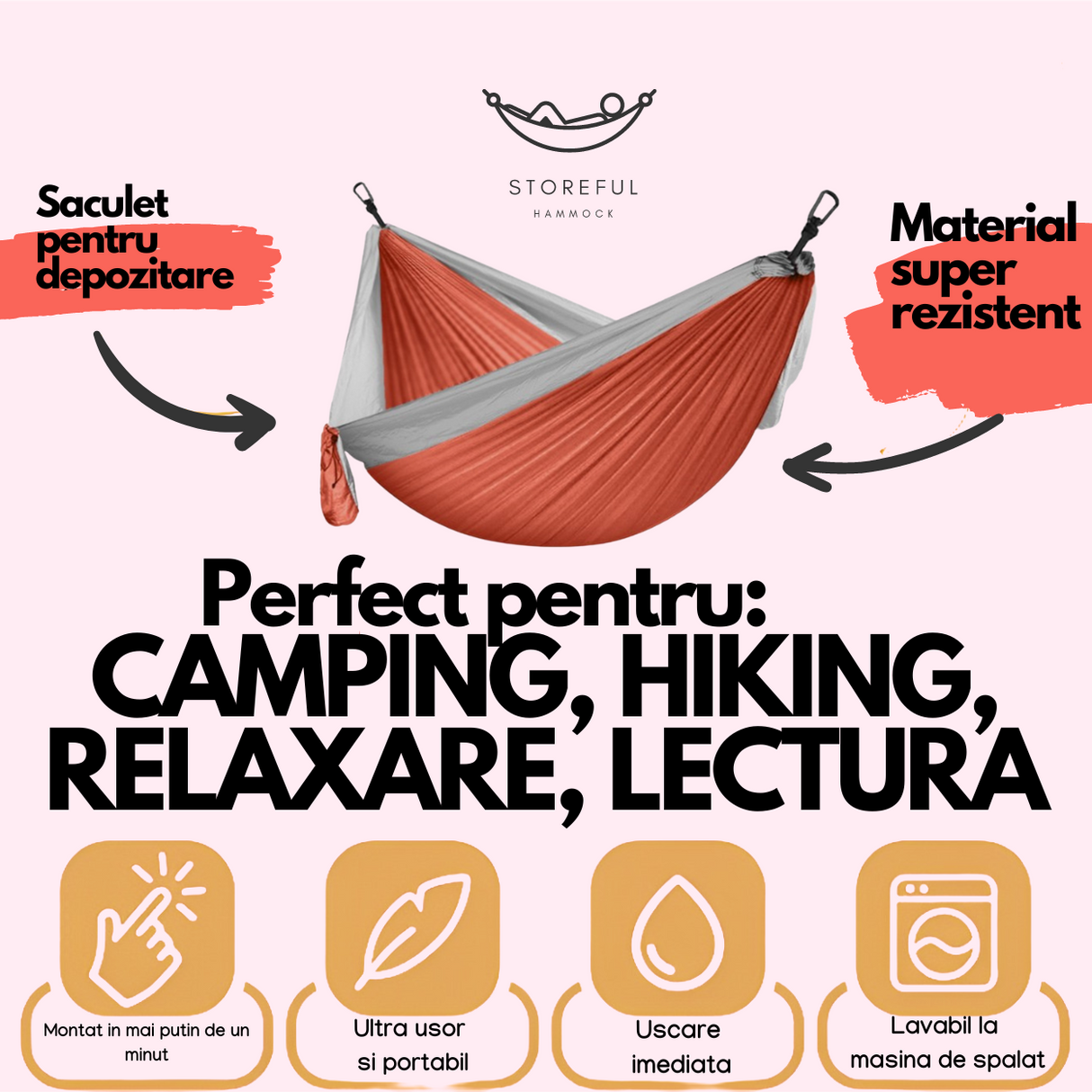 Hamac hikerjoy, portocaliu