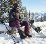 Sosete Schi/Snowboard Premium Lână Merinos. Compresie Gradată, Amortizare Șocuri, Anti-Miros. Mov.Marime M (35 - 38)