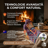 Sosete Schi/Snowboard Premium Lână Merinos. Compresie Gradată, Amortizare Șocuri, Anti-Miros. Mov.Marime M (35 - 38)