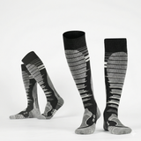 Sosete Schi/Snowboard Premium Lână Merinos. Compresie Gradată, Amortizare Șocuri, Anti-Miros. gei/negru.Marime L (39 - 43)