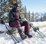 Sosete Schi/Snowboard Premium Lână Merinos. Compresie Gradată, Amortizare Șocuri, Anti-Miros. Mov.Marime M (35 - 38)