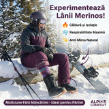 Sosete Schi/Snowboard Premium Lână Merinos. Compresie Gradată, Amortizare Șocuri, Anti-Miros. Mov.Marime M (35 - 38)