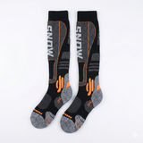 Sosete Ski/snowboard Tehnice 30% Lână  merino"SNOW" - Termice & Ergonomice, Unisex (Negru/Portocaliu)