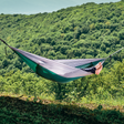 Hamac hikerjoy dark green, nylon parașută 210T, capacitate 225 kg pentru camping și natură