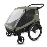 Remorca de bicicleta pentru transport 2 copii Thule Courier Vintage green