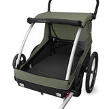 Remorca de bicicleta pentru transport 2 copii Thule Courier Vintage green